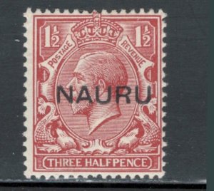 Nauru 1916 King George V Overprint 1 1/2p Scott # 3 MH