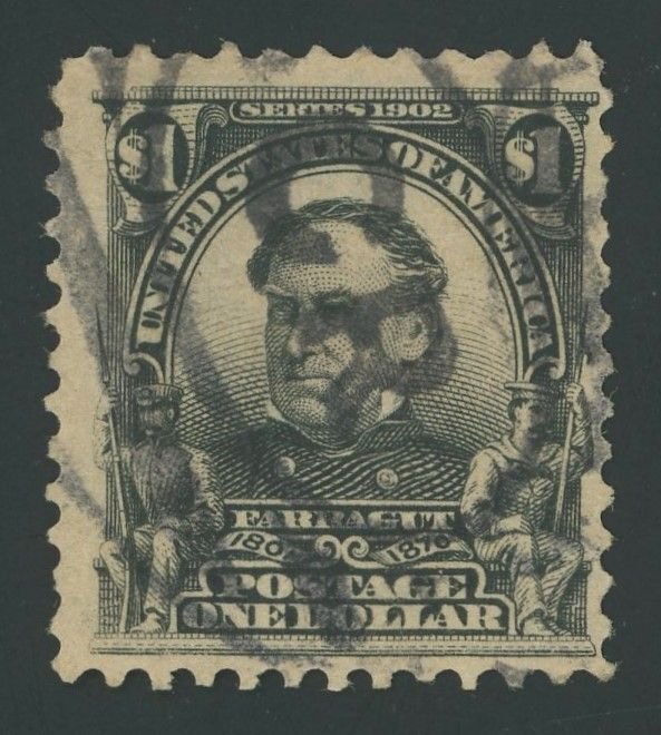 USA 311 - 1 Dollar Farragut - F/VF Used with heavy cancel