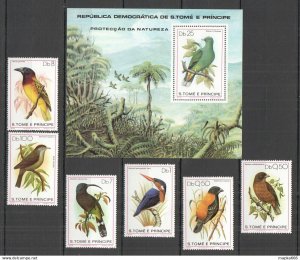 1979 Sao Tome & Principe Fauna Birds #604-9+Bl39 Michel 42 Euro ** Nw0067