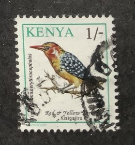 Kenya 1993  Scott 597 used - 1sh, birds,  Red and yellow barbet
