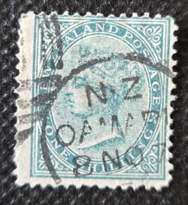 New Zealand, 1874, Q. Victoria, #56, one shilling, used, SCV$40.00