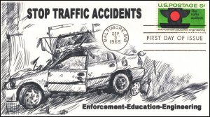 AO-1272, 1965, Stop Traffic Accidents, First Day Cover, Add-on Cachet, SC 1272 