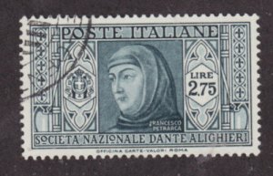 Italy Sc 277 used 1932 2.75l gray green Francisco Petrarca, fresh, sound, VF 