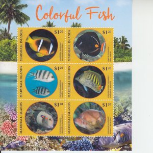 2019  Marshall Is Colorful Fish MS6 (Scott 1227) MNH