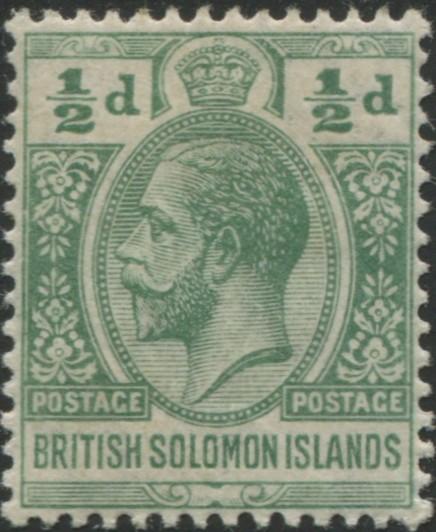 Solomon Islands 1913 SG18 ½d green KGV MH