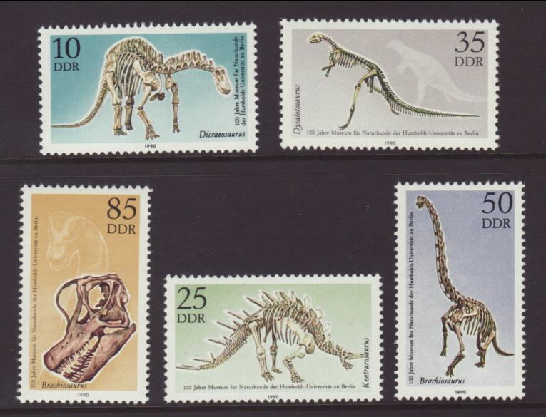 East Germany DDR 2812-2816 Fossils MNH VF