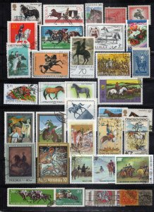 Horse Stamp Collection Used Paintings Sports Farm Animals Pets ZAYIX 0424S0305