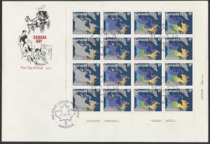 1981 #890-893 Canada Day FDC LR Plate Pane SCS Cachet Hamilton