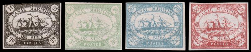 Egypt-Suez Canal Company Scott L1-4 (1868) Mint F-VF Complete Set, CV $615.00 B