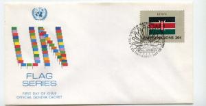 United Nations #406 Flag Series 1983, Kenya, Official Geneva Cachet,  FDC