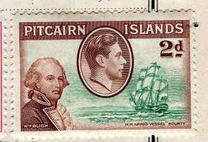 PITCAIRN ISL; 1938 early GVI Pictorial fine Mint hinged 2d. value