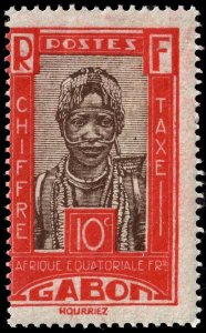 Gabon - Scott J13 - Mint-Hinged - Poor Centering