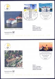 Germany 2013 Architecture Cities and Castles Mi. 2972/3 2 FDC