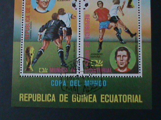 EQUARTORIAL GUINEA- WORLD CUP SOCCER-MUNICH'74-CTO -IMPERF-S/S VERY FINE