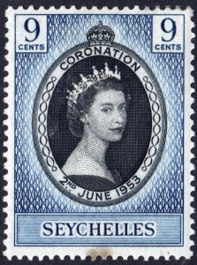 Seychelles SC#172 9¢ Coronation of Queen Elizabeth II (1953) MH