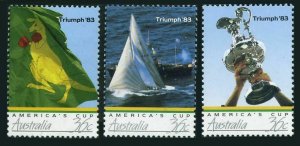 Australia 1001-1003,MNH.Michel 997-1000. America's Cup Triumph,1986.Yacht,Trophy