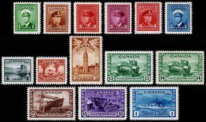 Canada Scott 249-262 (1942-43) Mint NH/LH VF Complete Set, CV $129.90 B