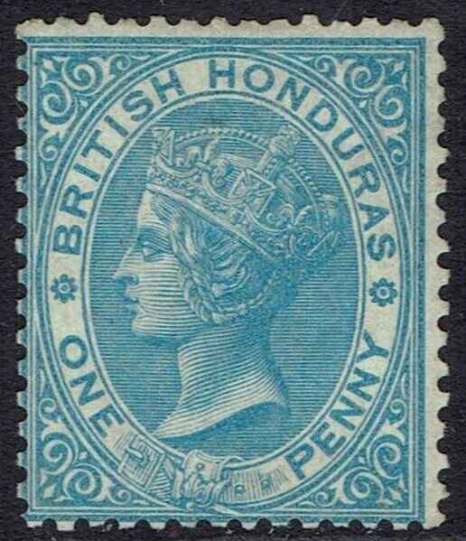 BRITISH HONDURAS 1865 QV 1D NO WMK PERF 14 UNUSED - NO GUM