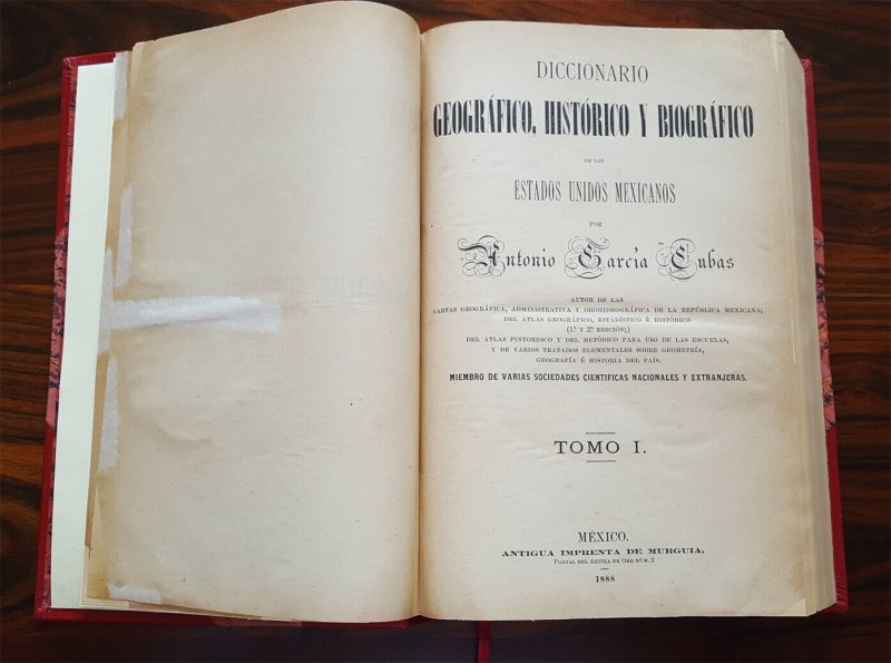 MEXICO 1888 -Postal History- Diccionario Geografico Historico y Biografico -Rare