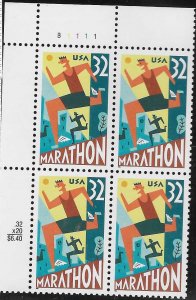 US#3067 $.32 Marathon  plate block of 4 (MNH) CV $2.60