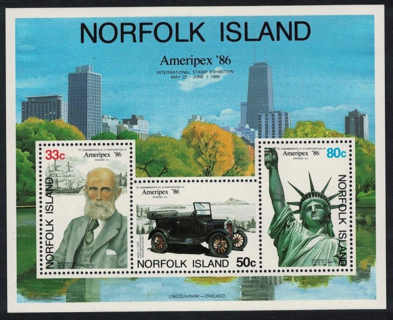 Norfolk 'Ameripex '86' Stamp Exhibition Chicago MS 1986 MNH SC#384a SG#MS388