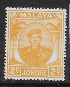 MALAYA JOHORE SG134a 1952 2c ORANGE-YELLOW MNH