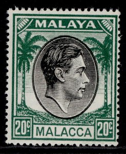 MALAYSIA - Malacca GVI SG11, 20c black & green, NH MINT.