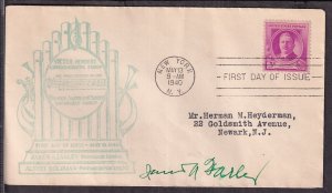 1940 Victor Herbert Sc 859-76 signed by PM James A. Farley, NYPO Goldman cachet