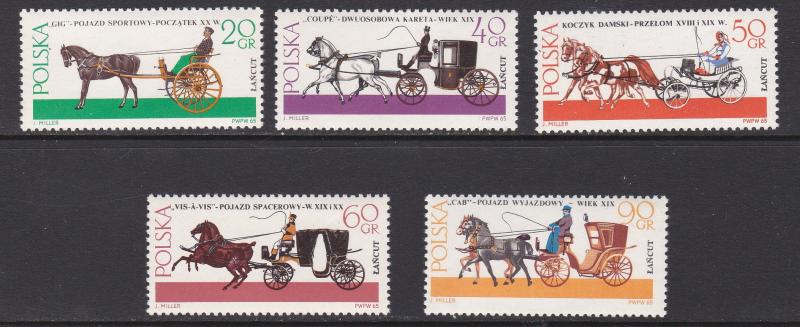 Poland # 1378-1386, Horse Drawn Carriages, NH, 1/2 Cat.