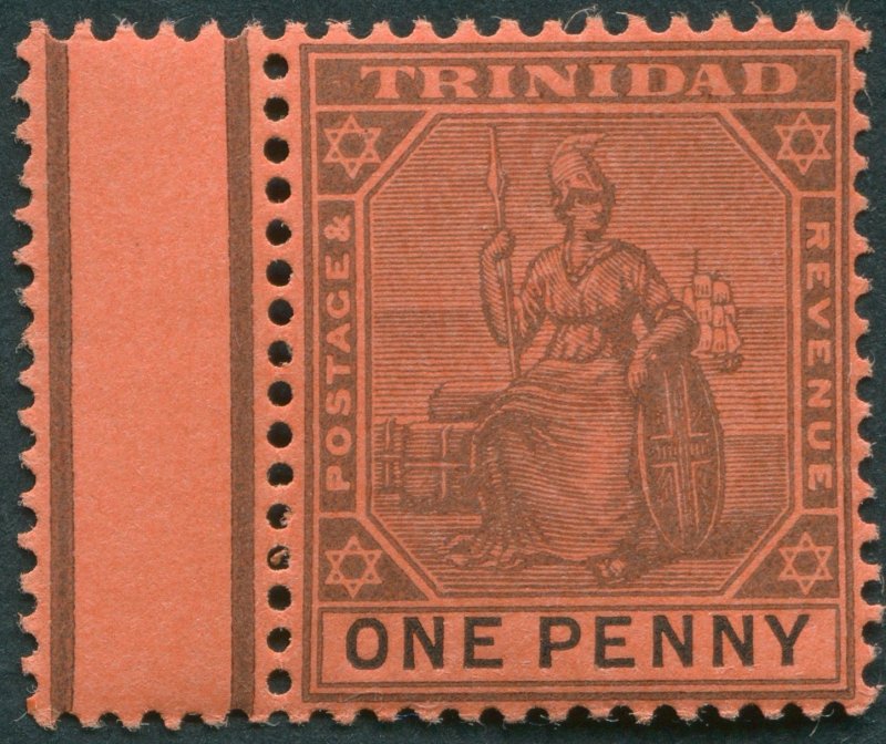 Trinidad 1901 1d black on red Type II SG128 unused