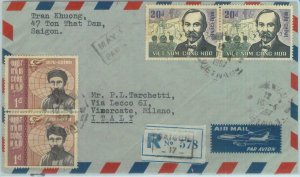 86253 - S. VIETNAM - POSTAL HISTORY - Registered COVER to ITALY 1967