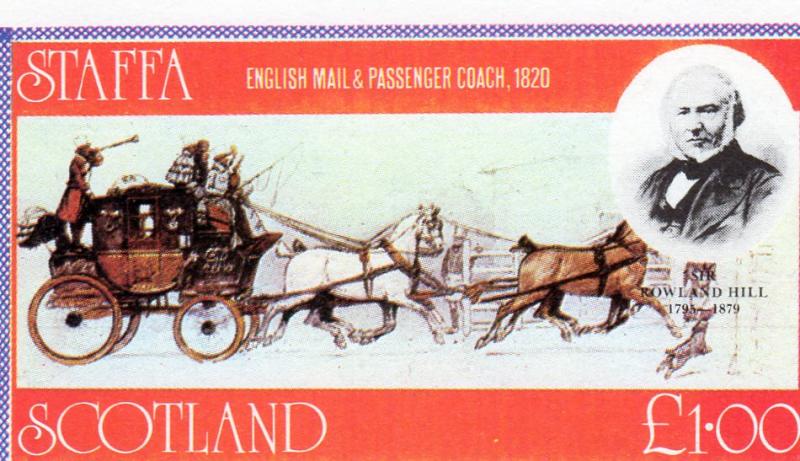 Staffa (Scotland) 1979 Coach-Rowland Hill S/S (1) MNH