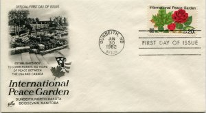 2014 20c International Peace Garden,  Art Craft First Day Cover