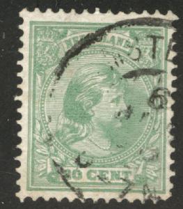 Netherlands Scott 46 used Princess Wilhelmina  1891-1894