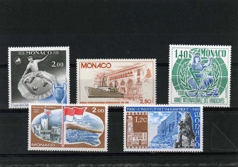 MONACO 1981 Sc#1280-1284 SET OF 5 STAMPS MNH