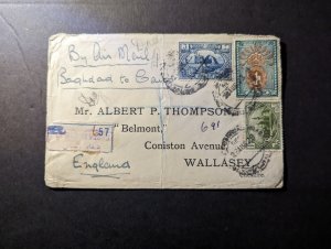 1928 Iraq Airmail Cover Baghdad to Wallasey Cheshire England via Cairo Egypt