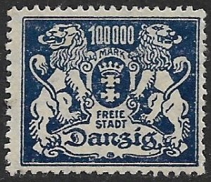 DANZIG 1923 100,000m Coat of Arms Issue Sc 133 MH
