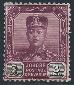 Malaya - Johore, Sc #78, 3c Used