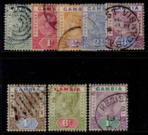 GAMBIA QV SG37-44, 1989-1902 complete set, USED. Cat