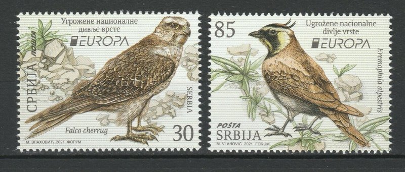 Serbia 2021 CEPT Europa Birds 2 MNH stamps