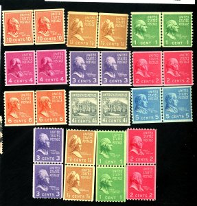 839-51 MINT LINE PAIRS FVF OG NH Cat $140