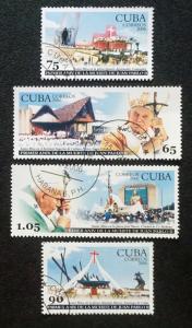 CUBA Sc# 4565-4568  POPE JOHN PAUL II catholic Complete set of 4 2003 cancelled