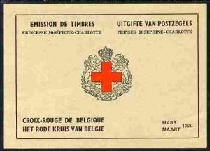 Booklet - Belgium 1953 Red Cross 20f booklet complete and...