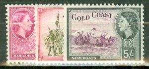 JO: Gold Coast 148-159 mint CV $78.90; scan shows only a few