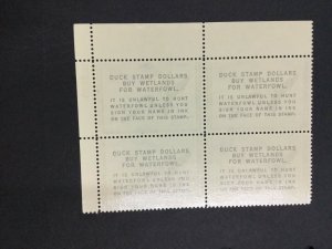 MOMEN: US STAMPS #RW30 DUCK PLATE BLOCK MINT OG NH LOT #73103 