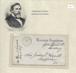 George Sewall Boutwell, Sec of the Treasury, Washington DC to VT, 1871 (53179)