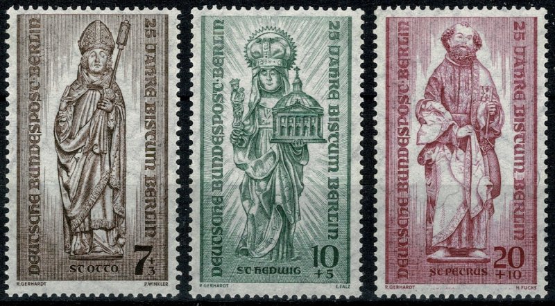 GERMANY BERLIN 1955 ANNI BISHOPRIC SET MINT(NH) SG B129-B131 Wmk.294 P.14 SUPERB