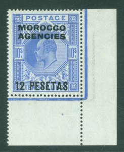 SG 125 Morocco Agencies 1912. 12p on 10/- blue Somerset printing. A pristine...