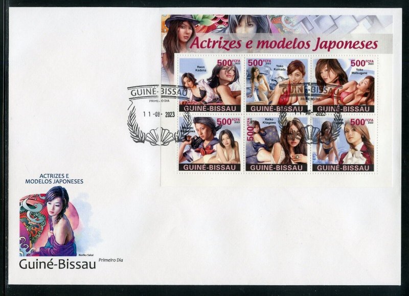 GUINEA BISSAU 2023 JAPANESE ACTRESSES & MODELS SHEET FIRST DAY COVER