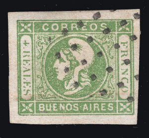 MOMEN: BUENOS AIRES #9 IMPERF 1859 USED LOT #66752*